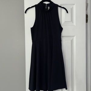 Free People Black High Neck Racerback Skater Dress